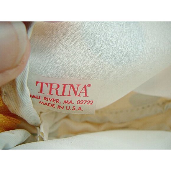 Trina Coin Purse Yellow Black Round Shaped Zip Around Polka Dot Vintage Made USA - Picture 4 of 7